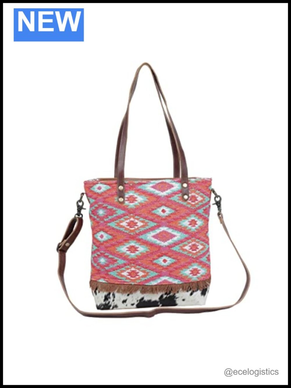 Upcycled Leather Trimmed Canvas Tote Shoulder Bag Work Travel Handbag